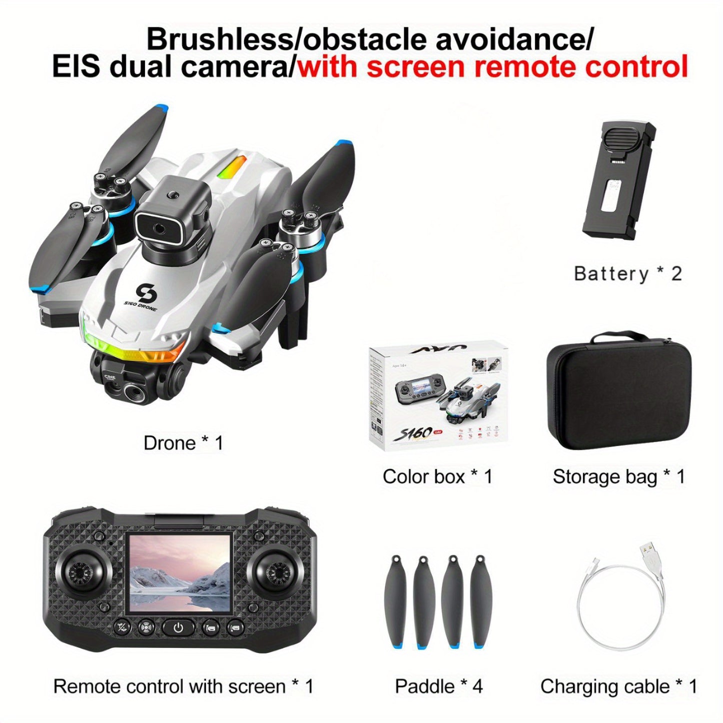 The latest drone in 2025. Screen control remote control. Long battery life Colorful LED lights. The best gift for the festival