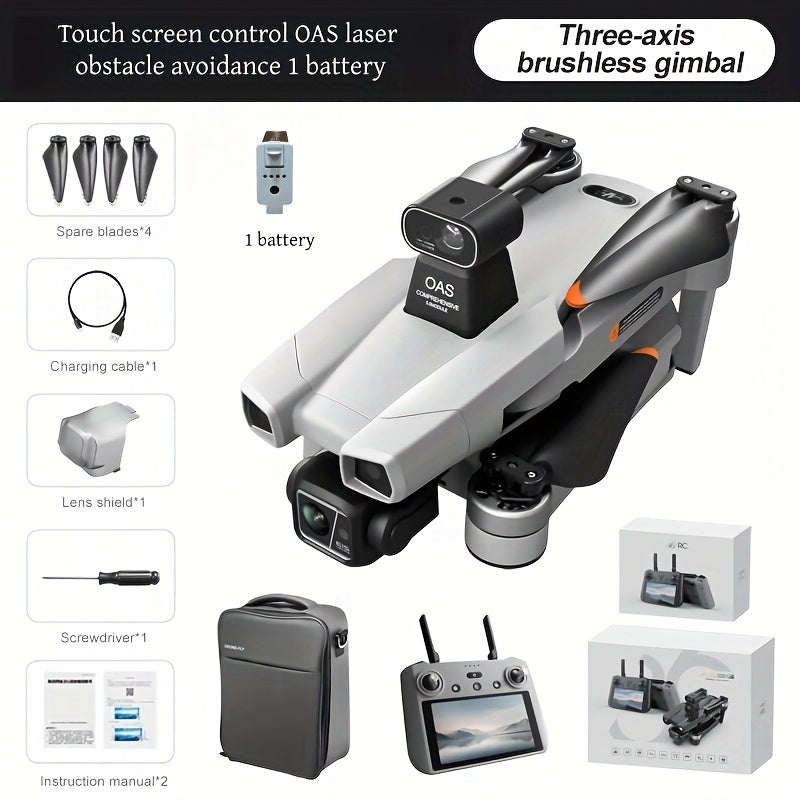 4K HD Grey Drone with 8-kilometer Digital Image Transmission, Laser Obstacle Avoidance Detection, And An English Touch Remote Controller. It Comes with An Air Drop Device for Daily Entertainment Use. It Features GPS Positioni