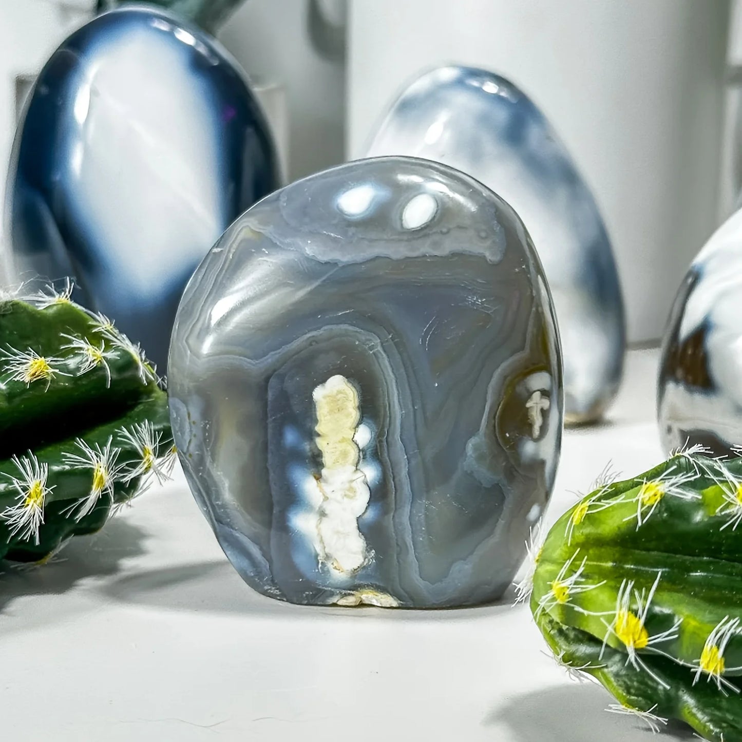 1PC Elegant Orca Agate Freefrom, Home Decor Ornament, Holiday Party Decorations, Collection Crystal Crafts, Holiday Gift