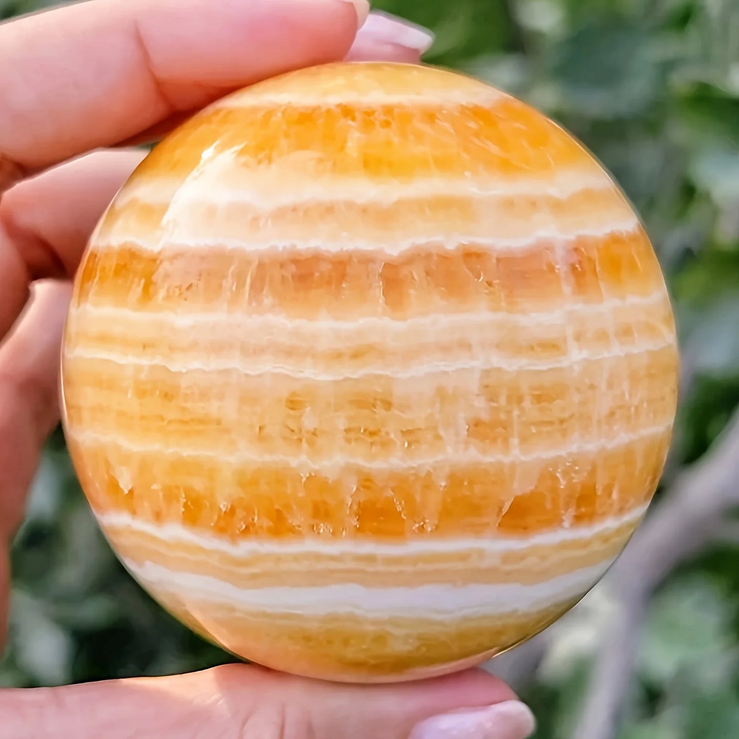 1pc Orange Calcite Crystal Ball , Yellow Calcite Sphere, Accessories suitable for banquets, Holiday Party Decorations