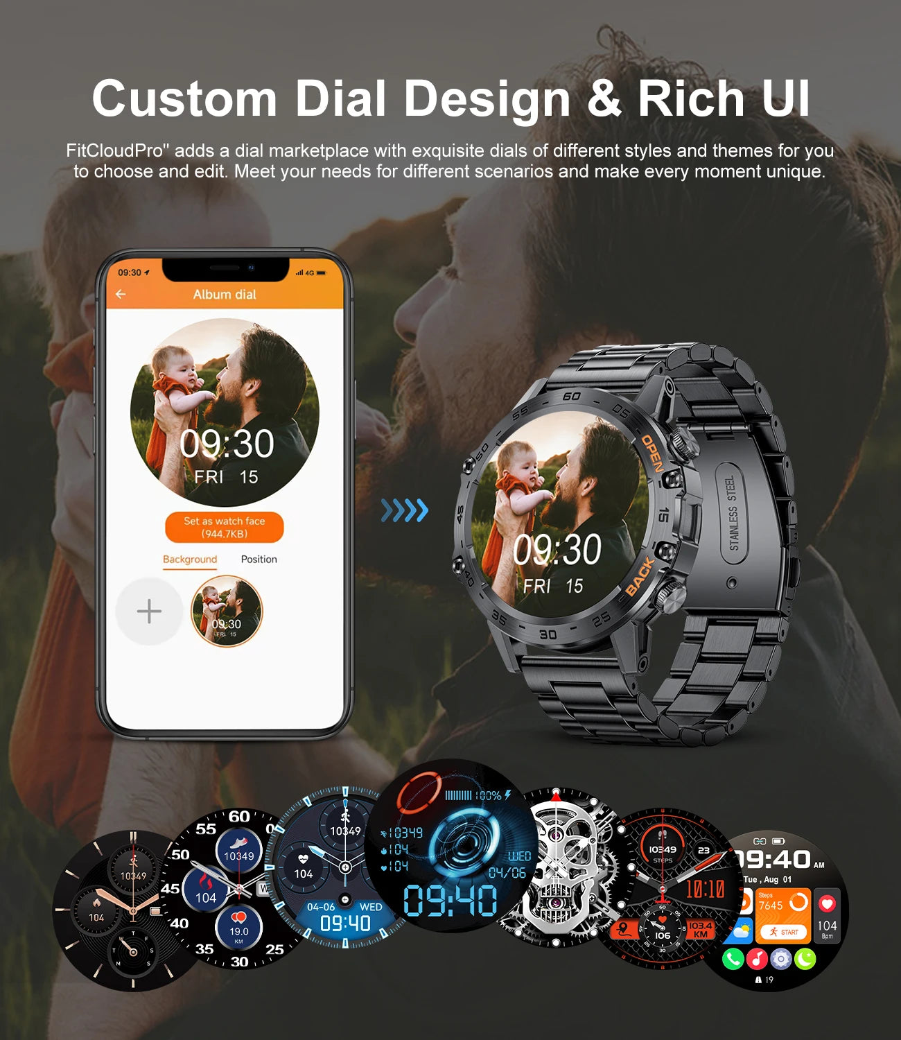 LIGE Military Men Outdoor Sports Smart Watch 1.39“HD Bluetooth Calling Full Touch Screen IP68 Waterproof Blood Oxygen Smartwatch