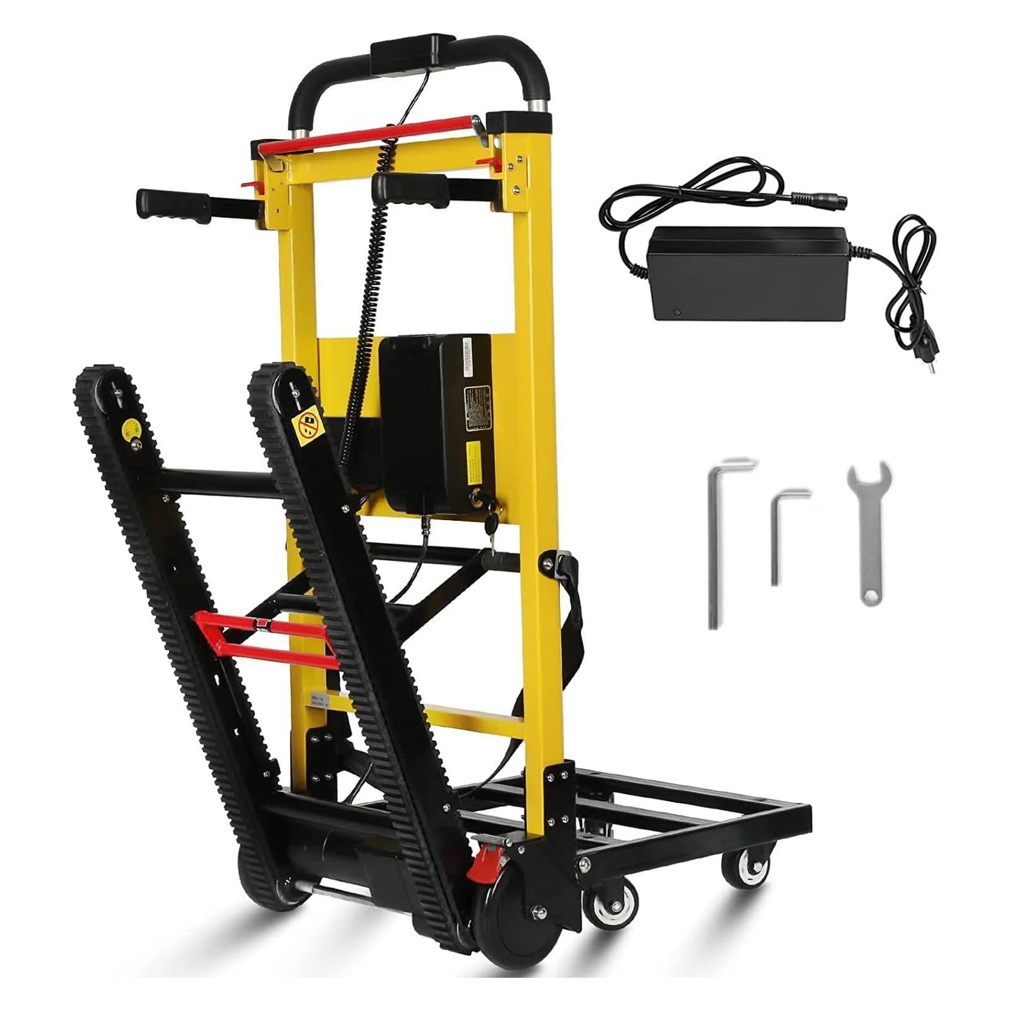 Heavy-Duty Electric Stair Climbing Hand Truck Dolly Cart 441LBS Capacity for Furniture Logistics And Warehouse Transport Yellow