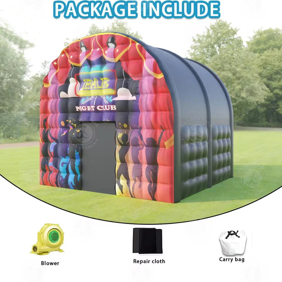 Commercial Grade 15ft Disco House Inflatable Night Club Bar Square Gazebo Event Room Inflatable Party Tent for Backyard Party