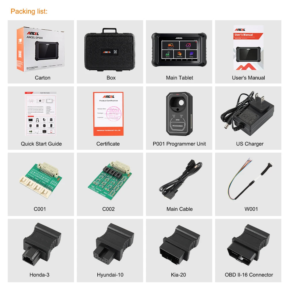 ANCEL DP500 Mileage Correction For Car OBD2 Scanner Key Programmer EEPROM Chip Add Keys Change Instrument Cluster Calibriation