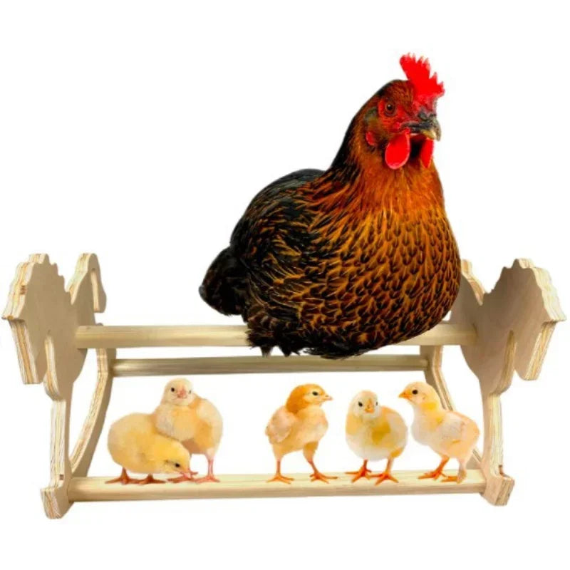 Chicken Roosting Bar Perch Rocking Horse Bird Toy for Coop Strong Wooden Chicken Swing Ladder for Parrots Baby Chicks Coop Chook