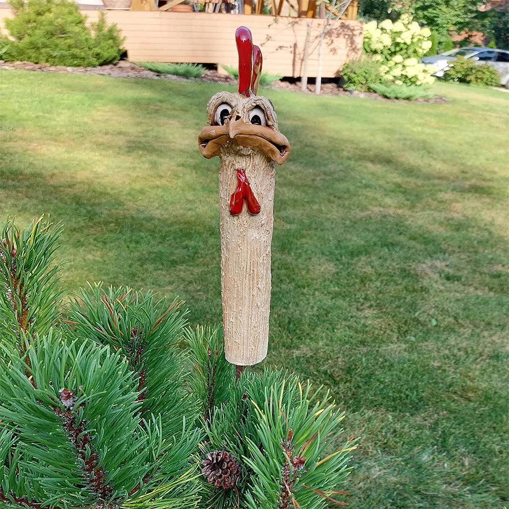 Funny Chicken Head Statue Creative Garden Decoration Farm Chicken Statue Handmade Garden Statues Resin for Art Decorations