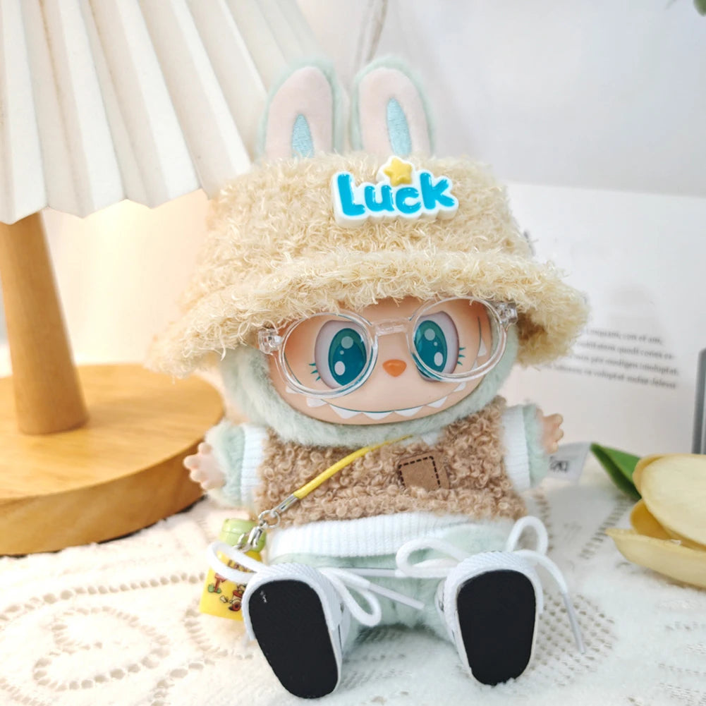 17cm Mini Doll Clothes Hat Glasses Shoes Outfit Accessories Fashion Clothes Doll Cute Clothes Dolls Accessories