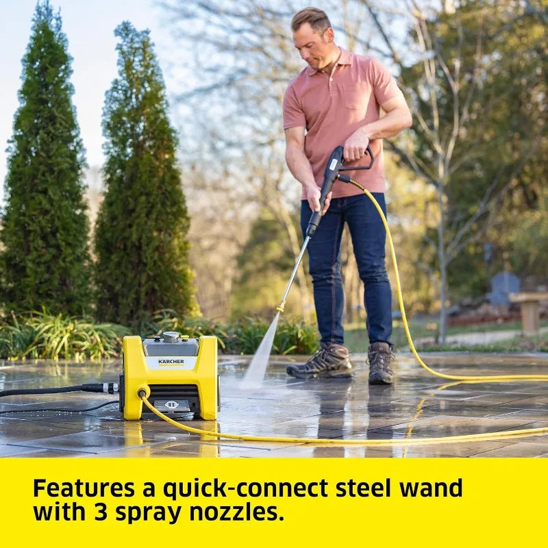 Kärcher Pressure Washer K1800PS Cube, Max 2250 PSI, 3 Spray Nozzles, Detergent Tank, For Cars, Driveways, Siding, Patios