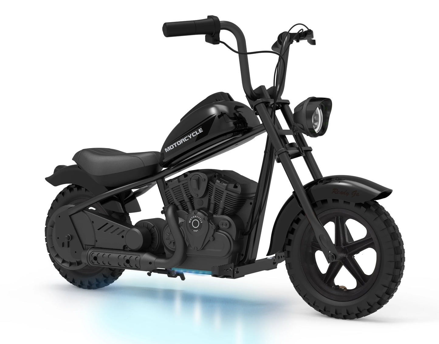 24V Electric Dirt Bike 250W Electric Motorcycle with LED Light Leather Seat Two Speed Max Up to 14MPH