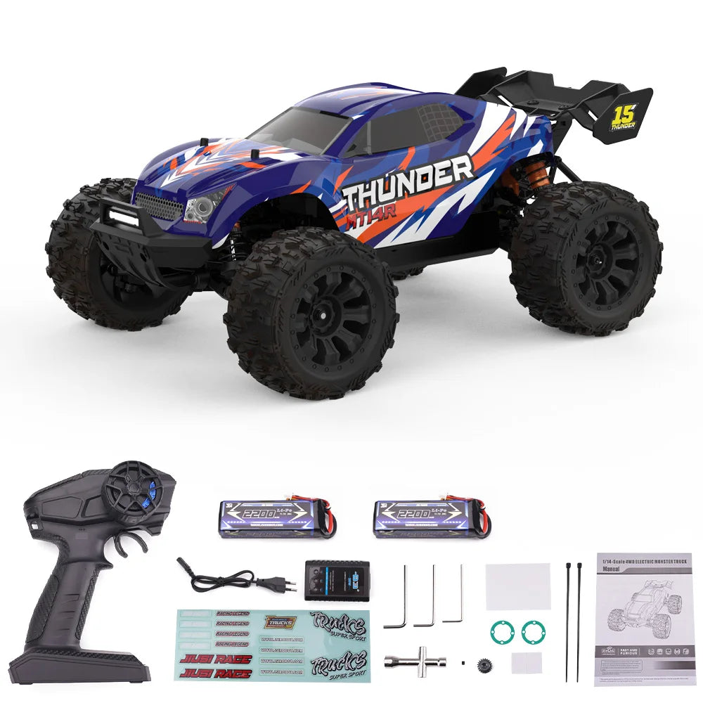 JIUSI MT14R 1/14 RC Racing Car 3S Battery 4WD 80km/h Brushless Motor 2.4G Remote Control 35C High Speed Off-road RC Truck