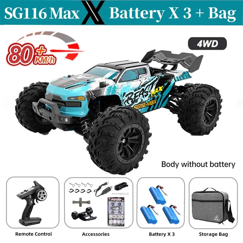ZLL SG116 MAX 1:16 High Speed Drift Racing Car 80KM/H 4WD Off-Road Drift Remote Control Car SG316 Max Brushless Motor RC Car