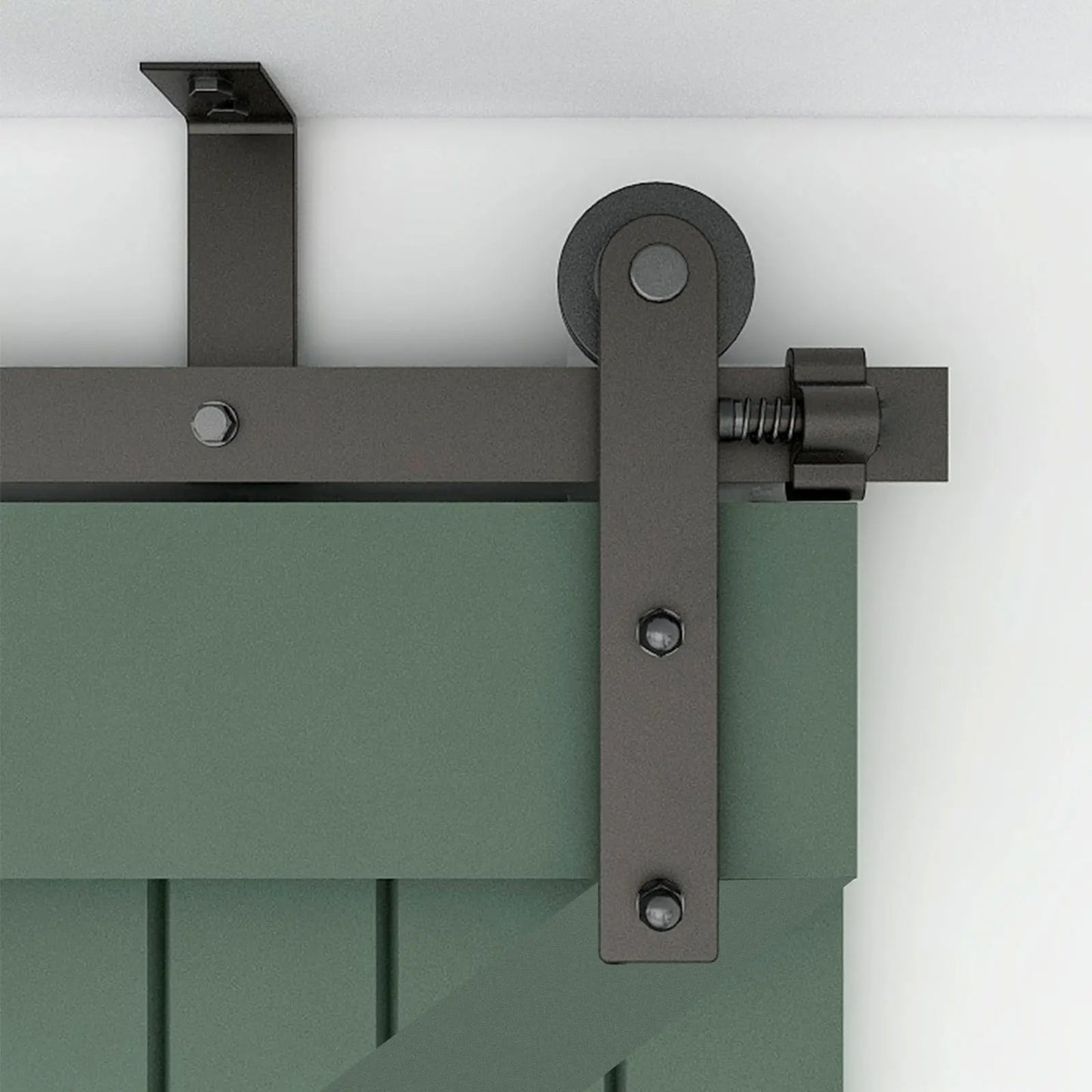 CCJH Sliding Barn Door Hardware Kit Ceiling Mount Sliding Door Track Accessory Kit Double Sliding Interior Door I Shape