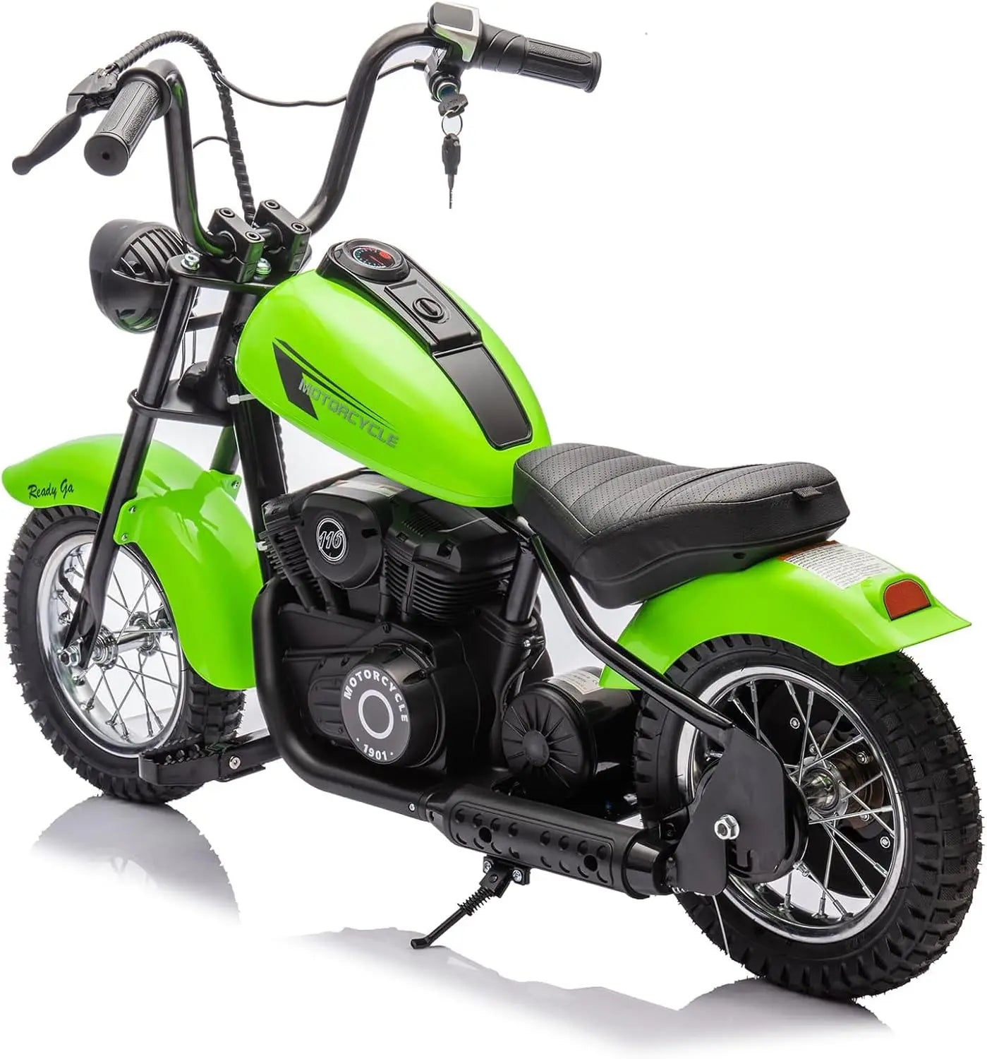 24V Electric Dirt Bike 250W Electric Motorcycle with LED Light Leather Seat Two Speed Max Up to 14MPH
