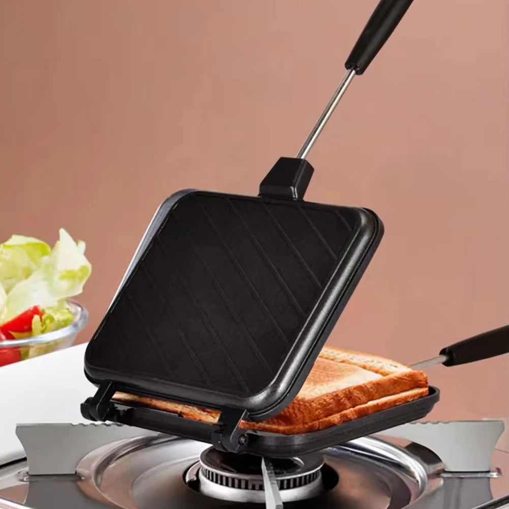Hot Dog Toaster Double Sided Sandwich Baking Pan High Temperature Resistant Multifunctional Breakfast Pancakes Toast Omelets