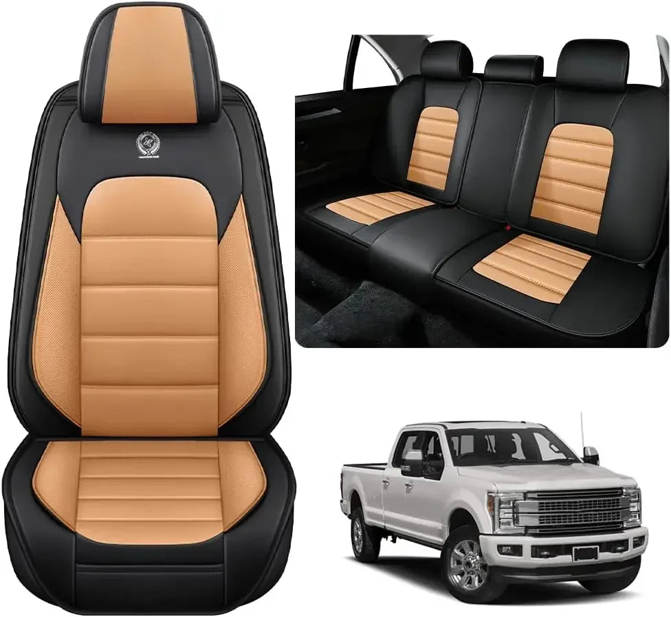 Seat Covers Fit for Toyota Tacoma 2006-2024, Waterproof Nappa Leather Full Coverage Truck Seat Cover, Muscle Sport Style Auto In