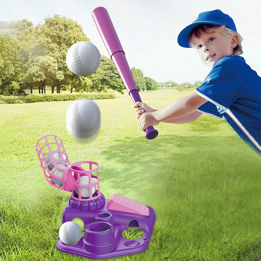 Softball Ball Machine Toy Training Foot Step Automatic Ejection Service Practice Sports Set Parent-Child Interactive Game Toy