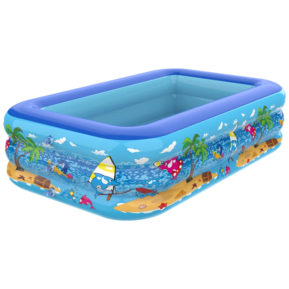 Framed Swimming Pool PVC Baby Bath Bathtub Cartoon Pattern Thickening Swimming Pool for Summer Outdoor Indoor