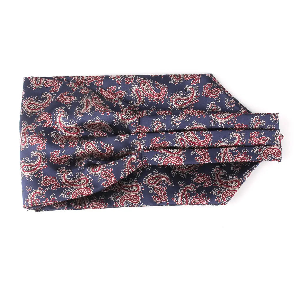Jacquard Floral Paisley Cashew Tie Wedding Formal Cravat Ascot Scrunch Self British Gentleman Polyester Neck Tie For Men Luxury