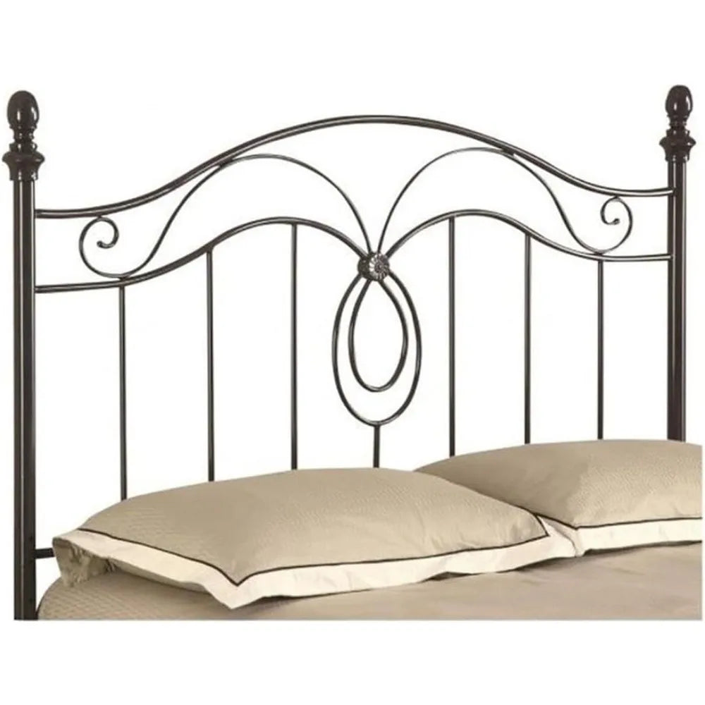 Traditional Metal Full Queen Spindle Headboard in Gray