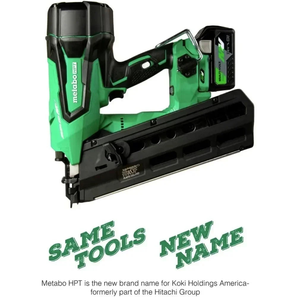 (XMSJ-Hot)36V MultiVolt Cordless Framing Nailer | Uses 21 Degree Full Round Head Plastic Strip Nails | Includes Battery and Char