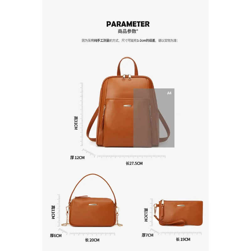 2025 New Trendy Fashion Backpack Set – Stylish Casual 3-Piece Mother & Daughter Bag