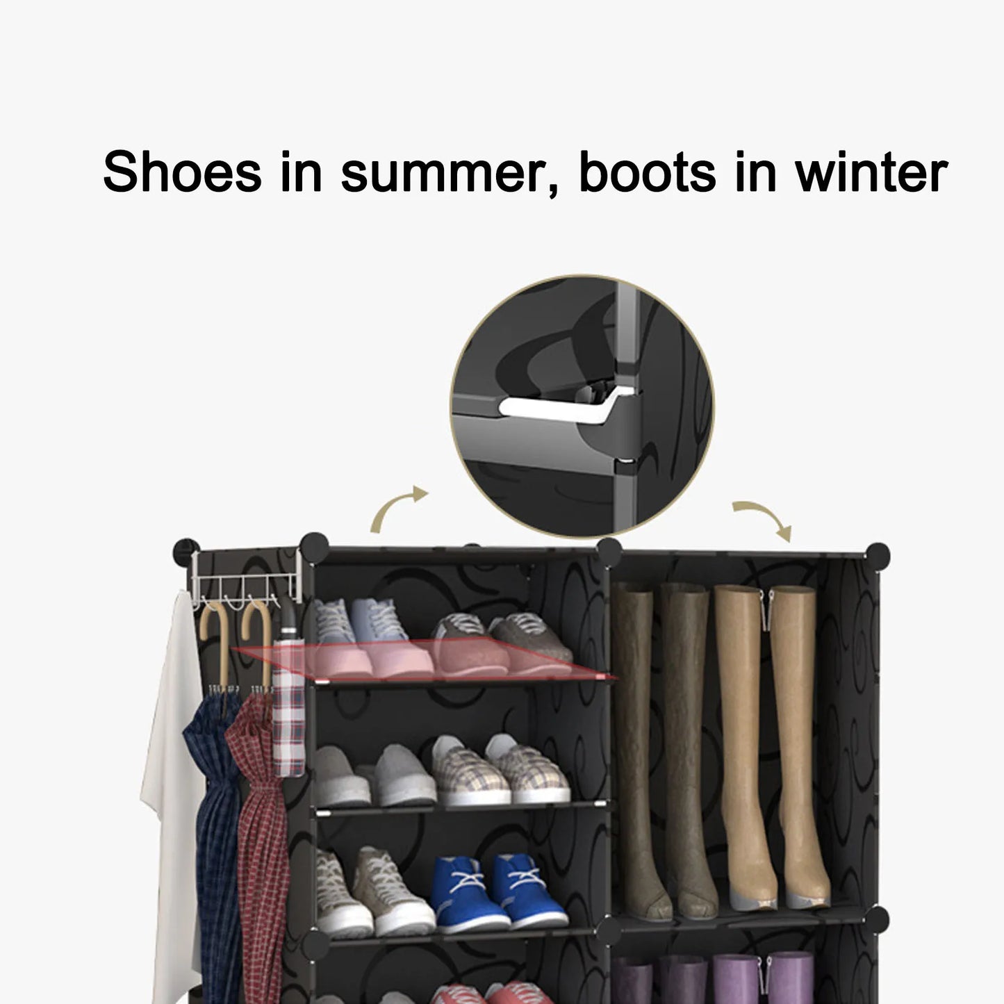 Vertical Shoe Rack Tall Shoe Rack Multifunction Modern Multi Layer Strong Load Bearing Easy To Assemble Space Saving for Home