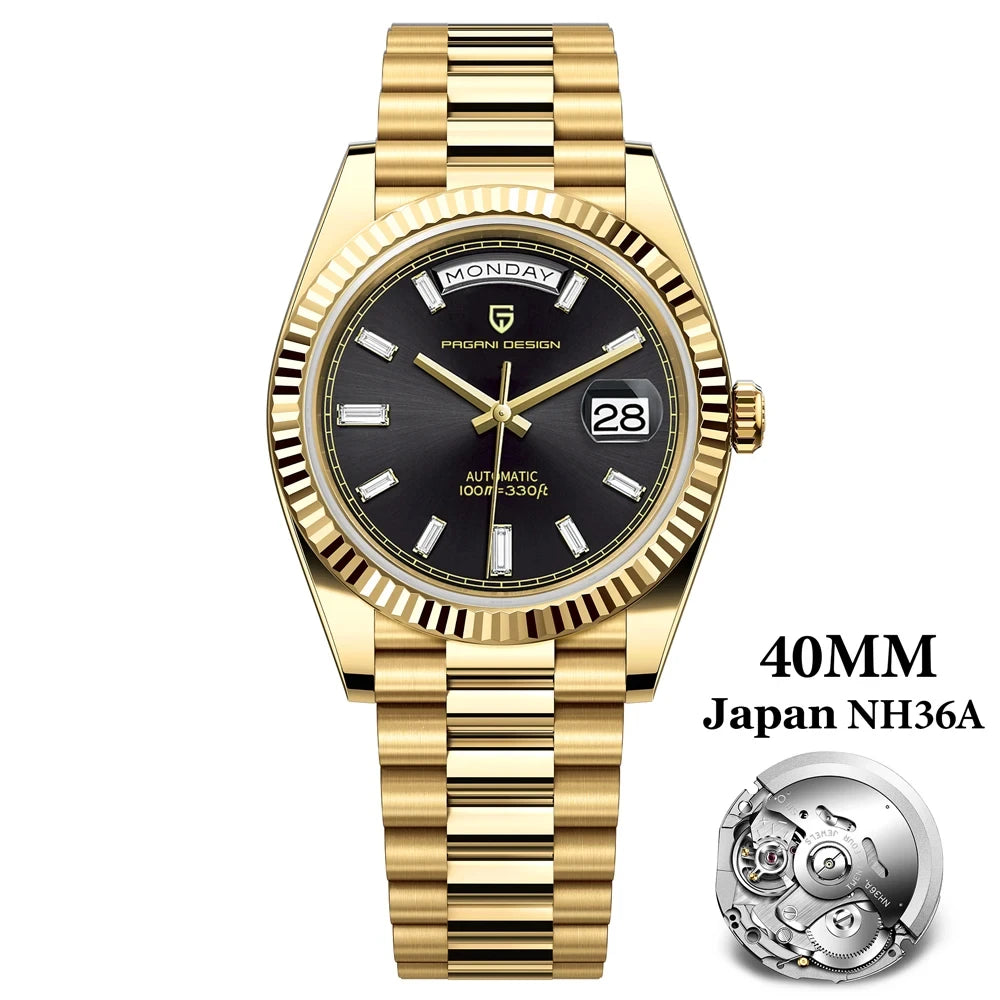 PAGANI DESIGN DD40 Men's Watches 2025 Top Luxury Automatic NH36A Mechanical Wristwatches AR Sapphire Mirror Watch For Men Clock