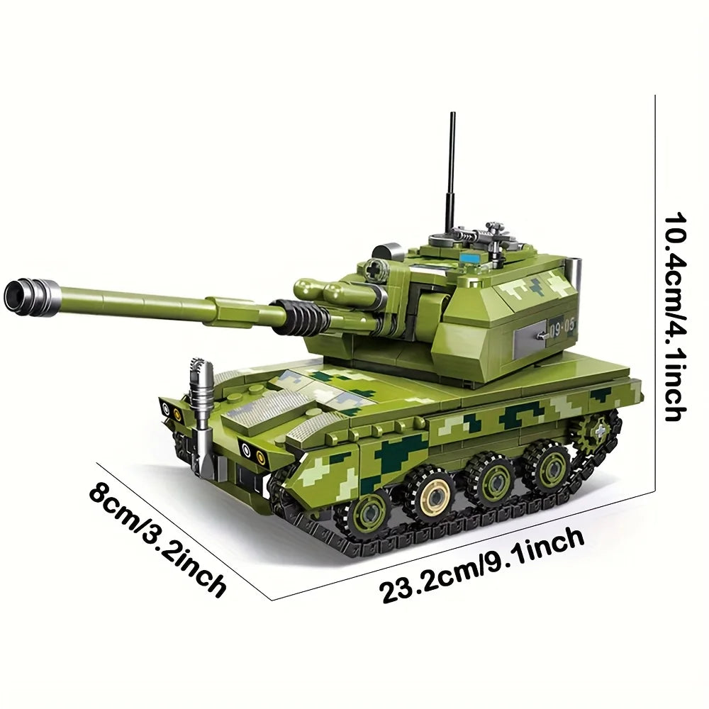 Tank Model Building Blocks Sets Create Room Decoration Durable ABS Construction Kids Toy Bricks Perfect Christmas Birthday Gifts