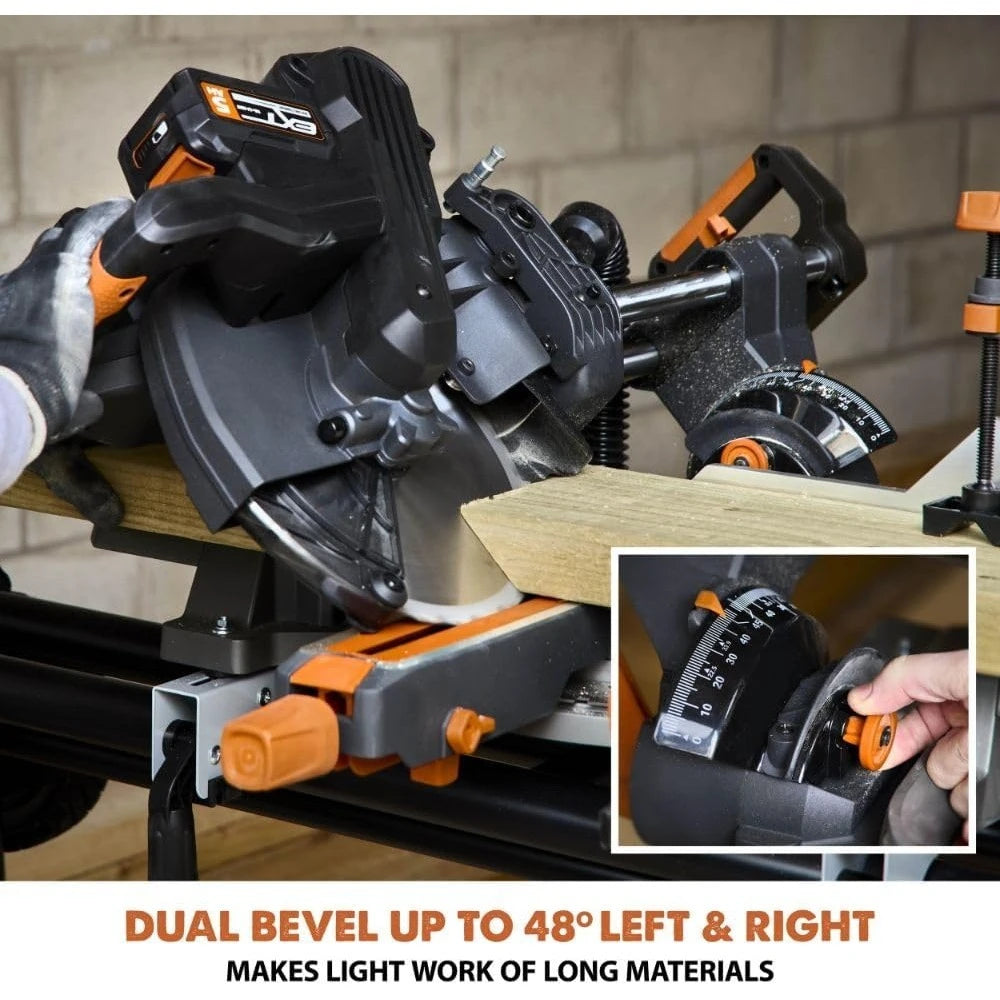 Free shipping - Cordless Dual Bevel Sliding Miter Saw,40V Brushless Motor,48° Bevel, 50° Miter,Compact & Lightweight - Hot Sale.