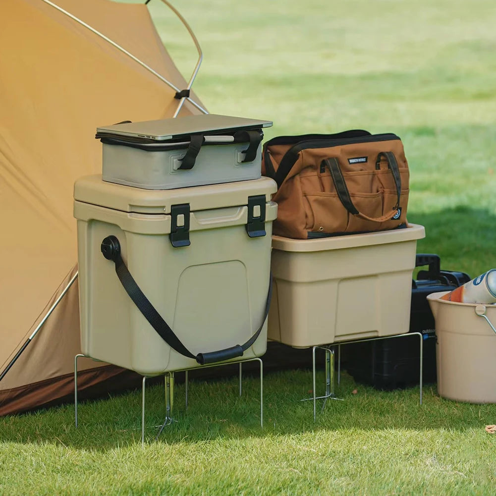 1/2PCS Camping Foldable Metal Stand Multifunctional Stainless Steel Aluminum Alloy Box Stand Portable Storage Box Bracket Tools