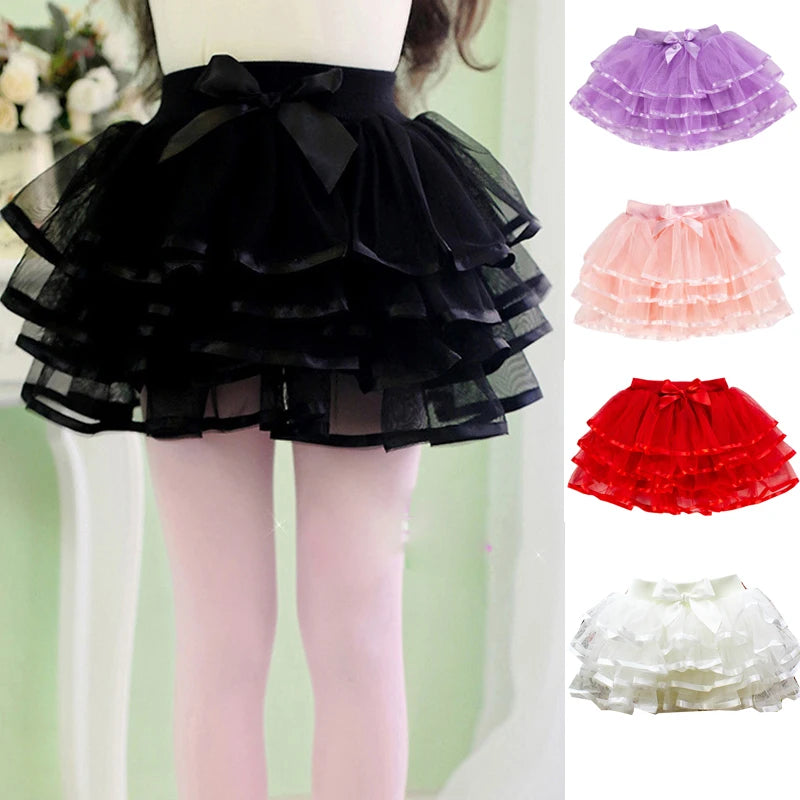 1pcs Four Season Girls Mini Tutu Princess Skirt Baby Girl Ballet Dance Skit Children Clothing Kids Fluffy Colorful Cake Skirts