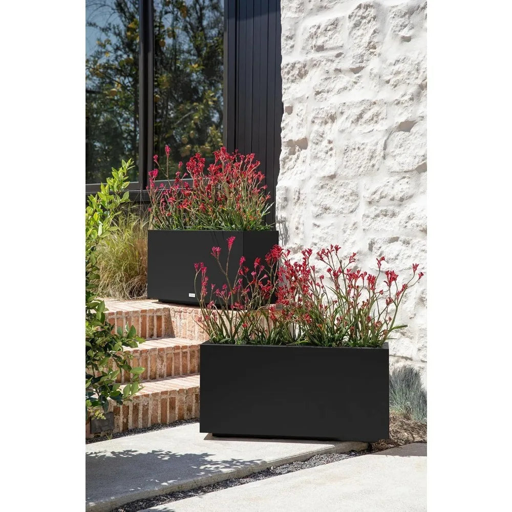 Series Long Box Planter - Large Rectangular Planter for Indoor or Outdoor Patio/Porch | Durable All-Weather