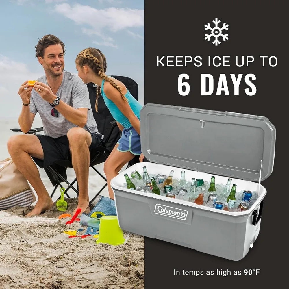 Classic Series Insulated Portable Cooler, Leak-Resistant Outdoor Hard Cooler Keeps Ice up to 5 Days, 52/70/120/150 Quart