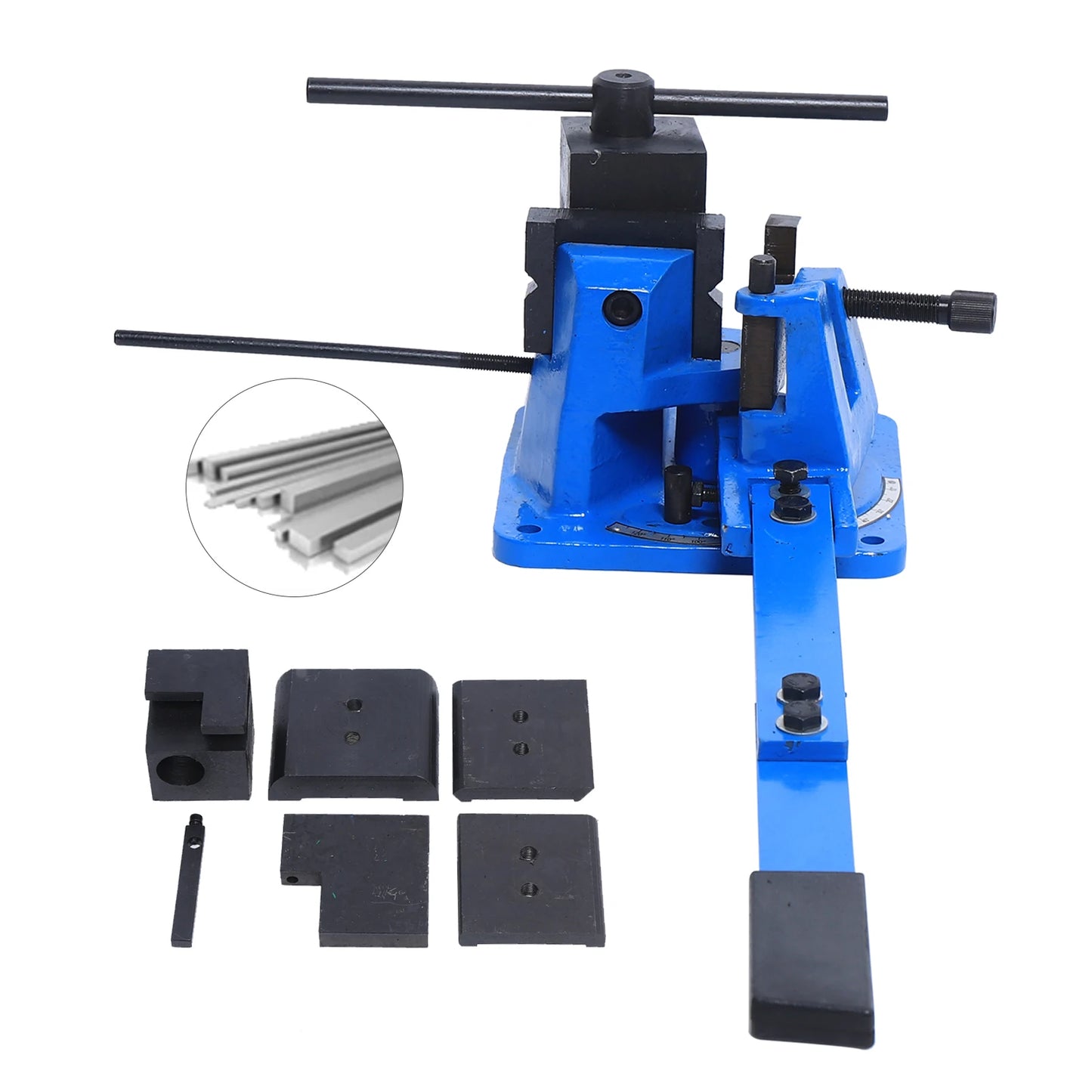 120° Angle Manual Metal Bender 100x10mm Flat Steel 20mm Round Steel Cast Iron Bending Tool for Workshop/Home Durable Efficient
