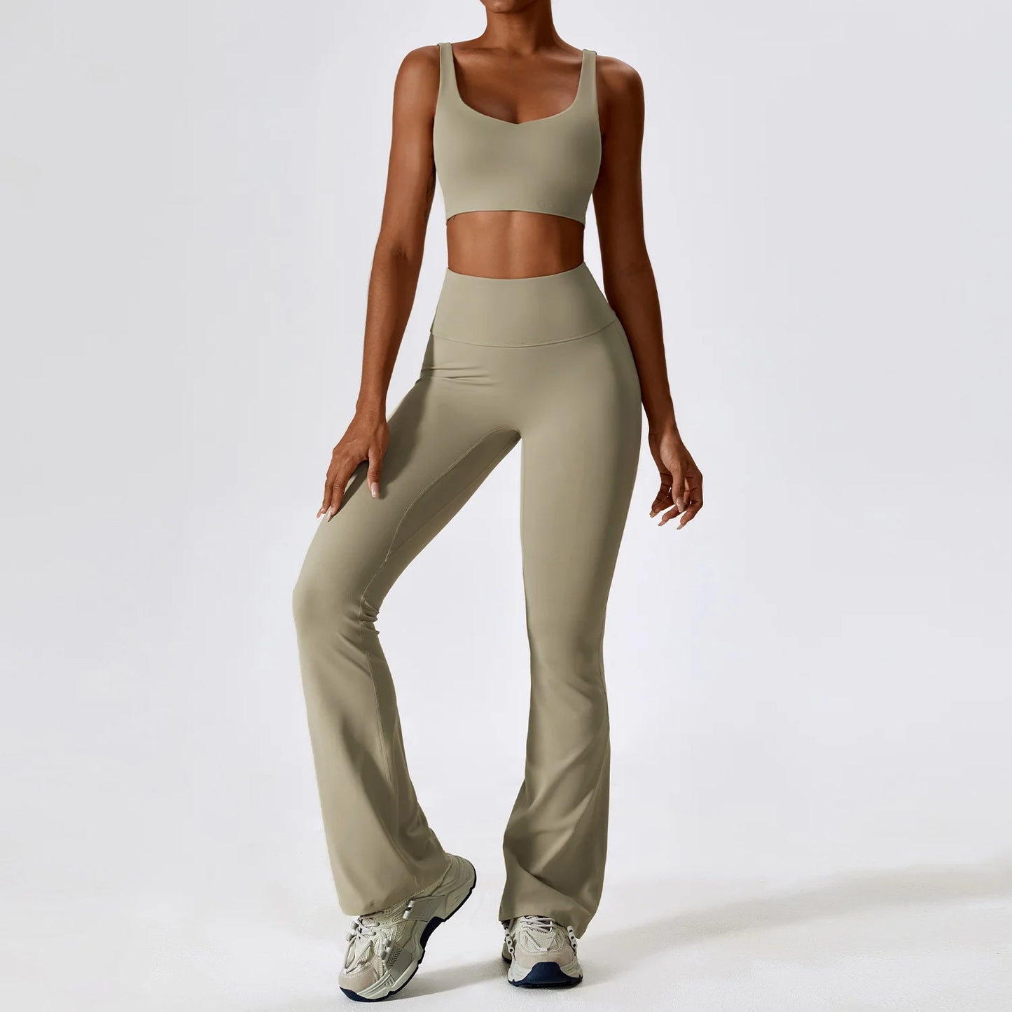 Naked Feeling Stretch Women Shockproof Workout Yoga Clothing Suit Running Quick Dry Tight Yoga Clothing Female Gym Workout Sets