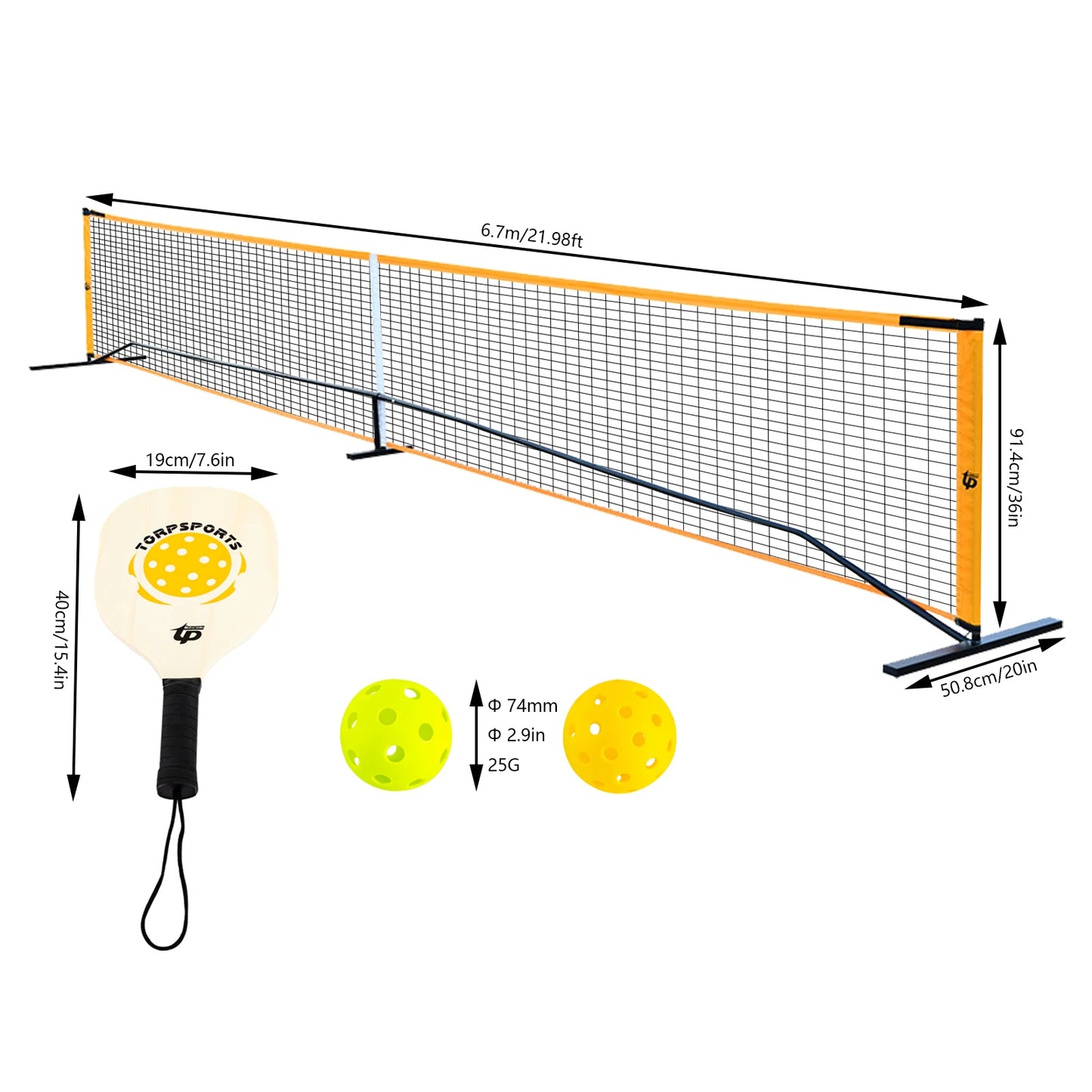 Portable Pickleball Net Set with 4 Pickleball Paddles Outdoor Pickleballs and Carry Bag also suitable for badminton, tennis
