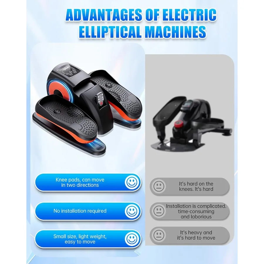 Under Desk Elliptical Machine Electric Ellipse Leg Exerciser as Seen on Tv for Seniors with 12 Adjustable Portable Quiet Ellipt