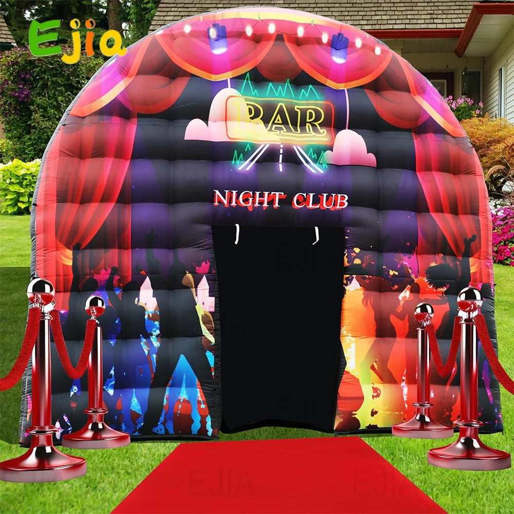 Commercial Grade 15ft Disco House Inflatable Night Club Bar Square Gazebo Event Room Inflatable Party Tent for Backyard Party
