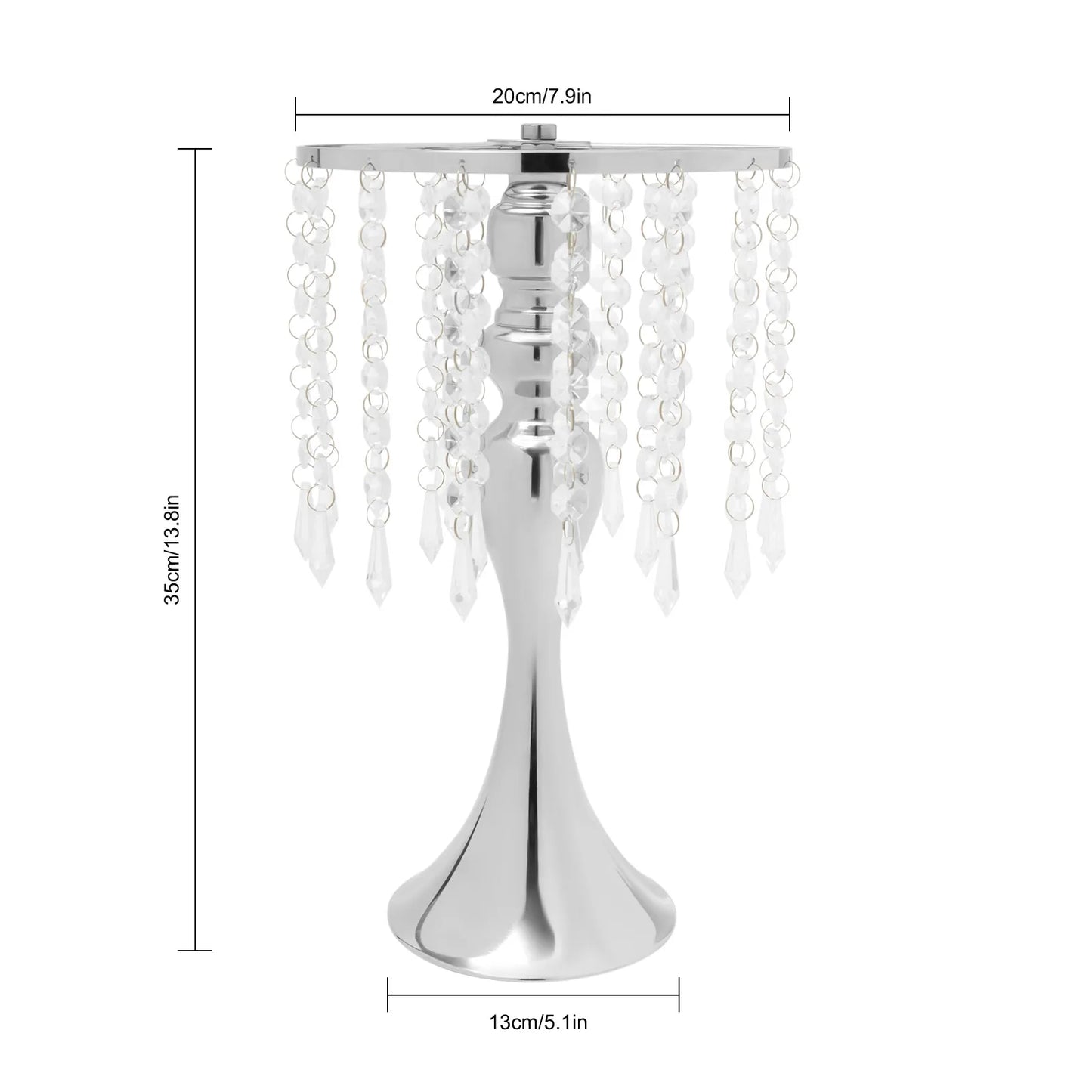 10 PCS Golden/Sliver Crystal Flower Holders Centerpiece Metal Flower Vase with Stable Base for Wedding Party Event Decor