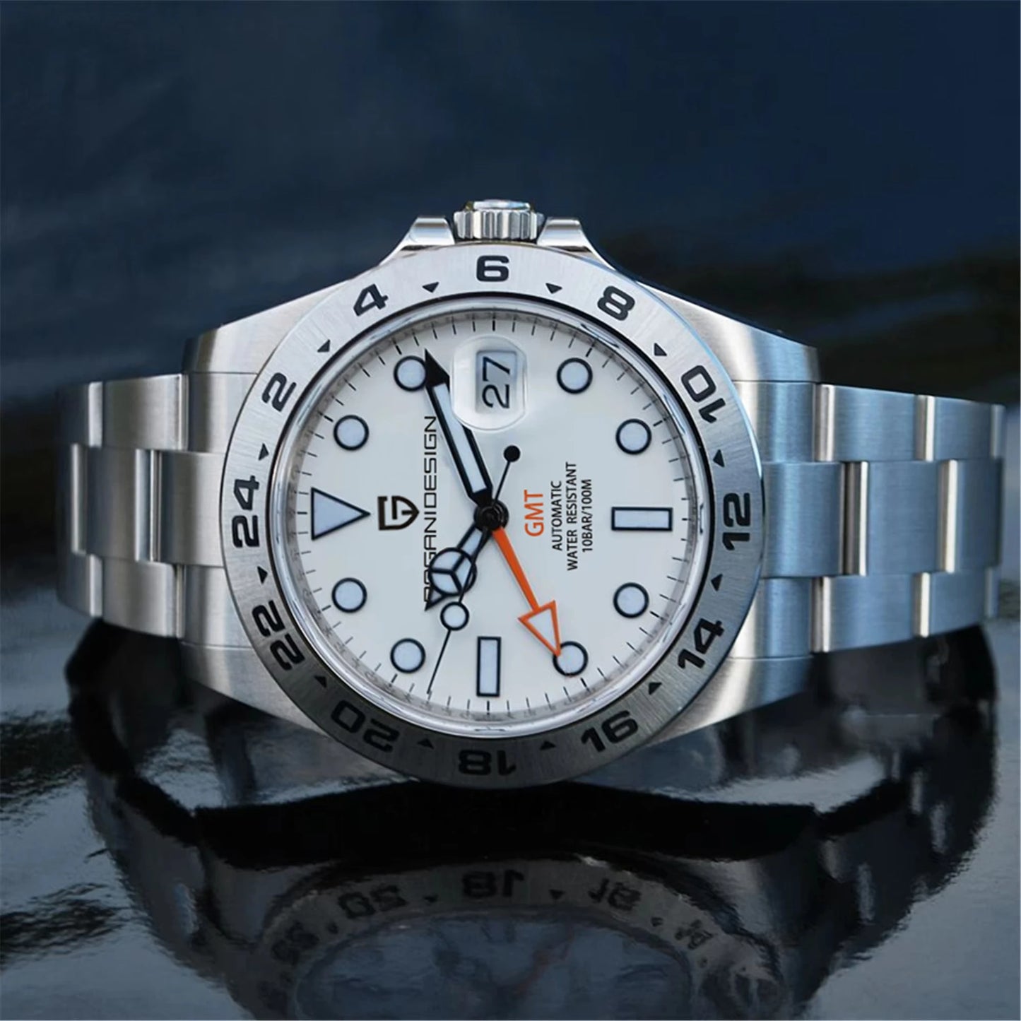 PAGANI Design 2025 New 42MM GMT Watch Men's Automatic Mechanical Watches Sapphire Stainless Steel Waterproof Watch Reloj Hombre