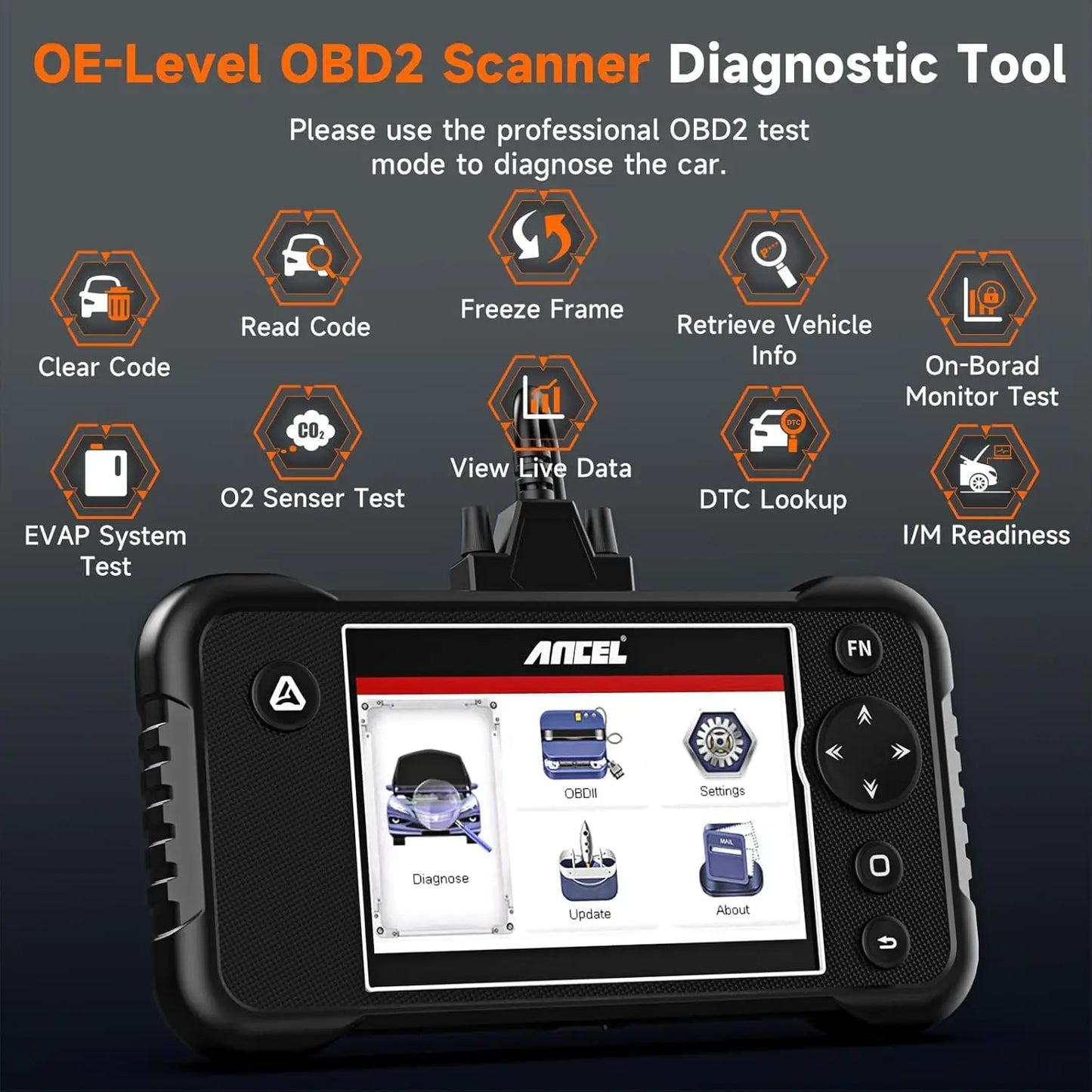 ANCEL FX3000 Elite Car OBD2 Scanner Automotive Code Reader ABS SRS Transmission Engine AT OBDII Car Diagnostic Scan Tool Free Up