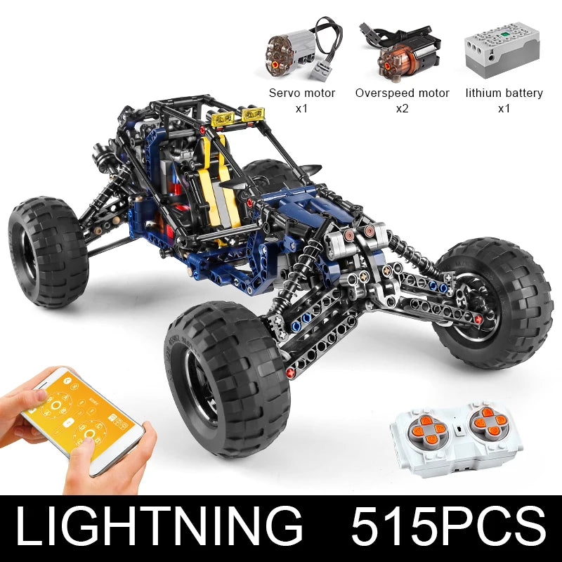 MOULD KING 18018 Technical Blue Lightning Buggy Remote Controlled Building Blocks Toy Set Birthday Gift