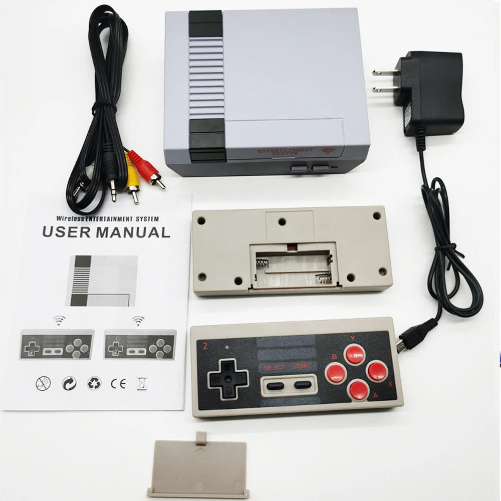 Retro Wireless Video Game Console with 620 Games Built-in Dual Controller AV TV Game Console for Kids and Adults