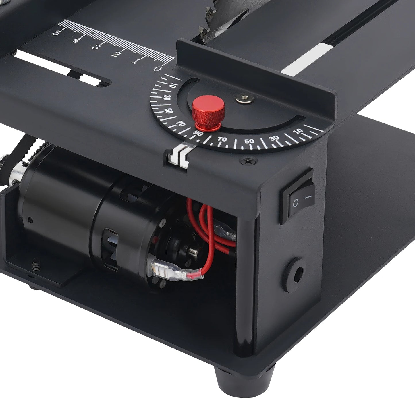 200W Mini Table Saw for Wood Craft, 10000RPM with Angle Guide & Polishing Disc, DIY Model Making & Precision Cutting Tool