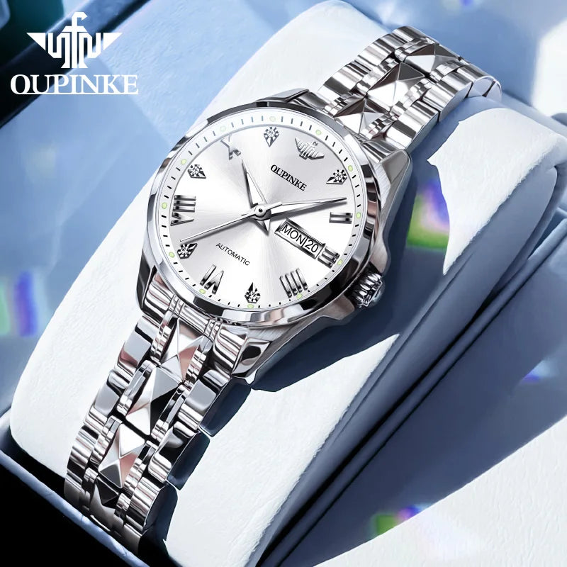 OUPINKE 3171 Fashion Ladies Watches Bracelet Set Box Automatic Mechanical Watch for Women Date Brand Original Luxury Wristwatch