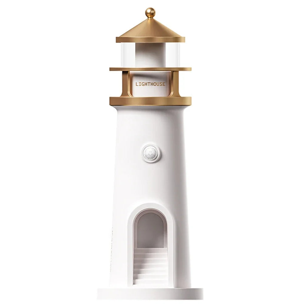 Romantic Lighthouse Projection Light Small Night Light Creative Desktop Atmosphere Light for Bedroom Living Room
