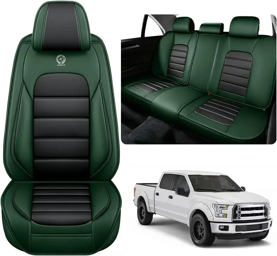 Seat Covers Fit for Toyota Tacoma 2006-2024, Waterproof Nappa Leather Full Coverage Truck Seat Cover, Muscle Sport Style Auto In