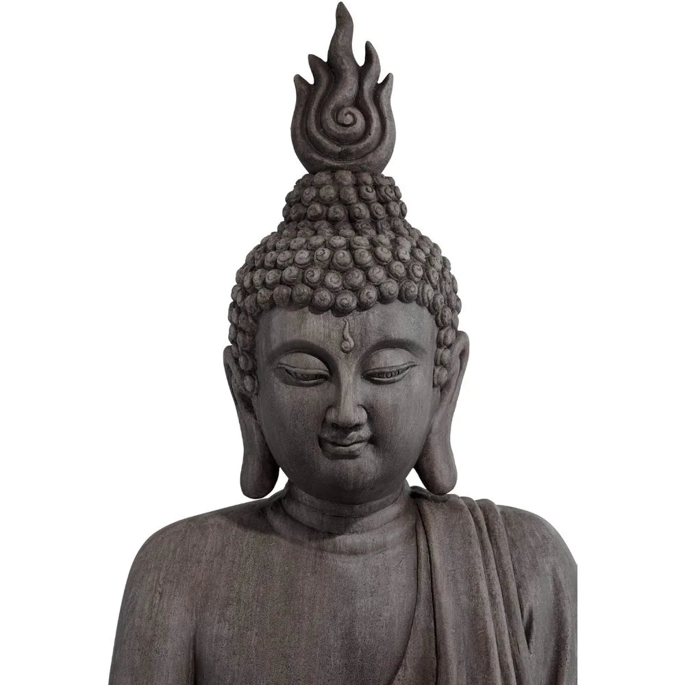Large Tall Sitting Buddha Statue Sculpture Zen Asian Japanese Garden Decor Indoor Outdoor Front Porch Patio Yard Outside Home B