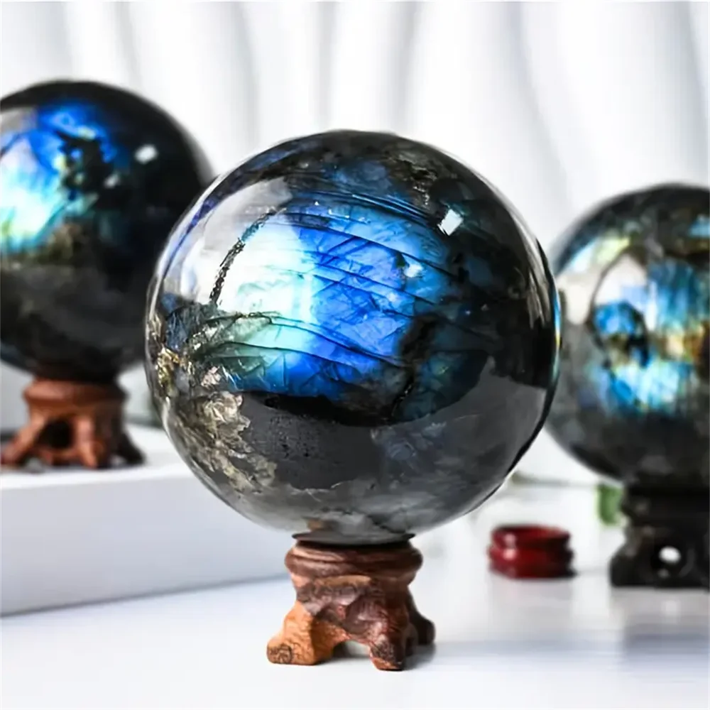 1pc astonishing blue light violet tourmaline crystal ball - natural quartz ball, used for home decoration,