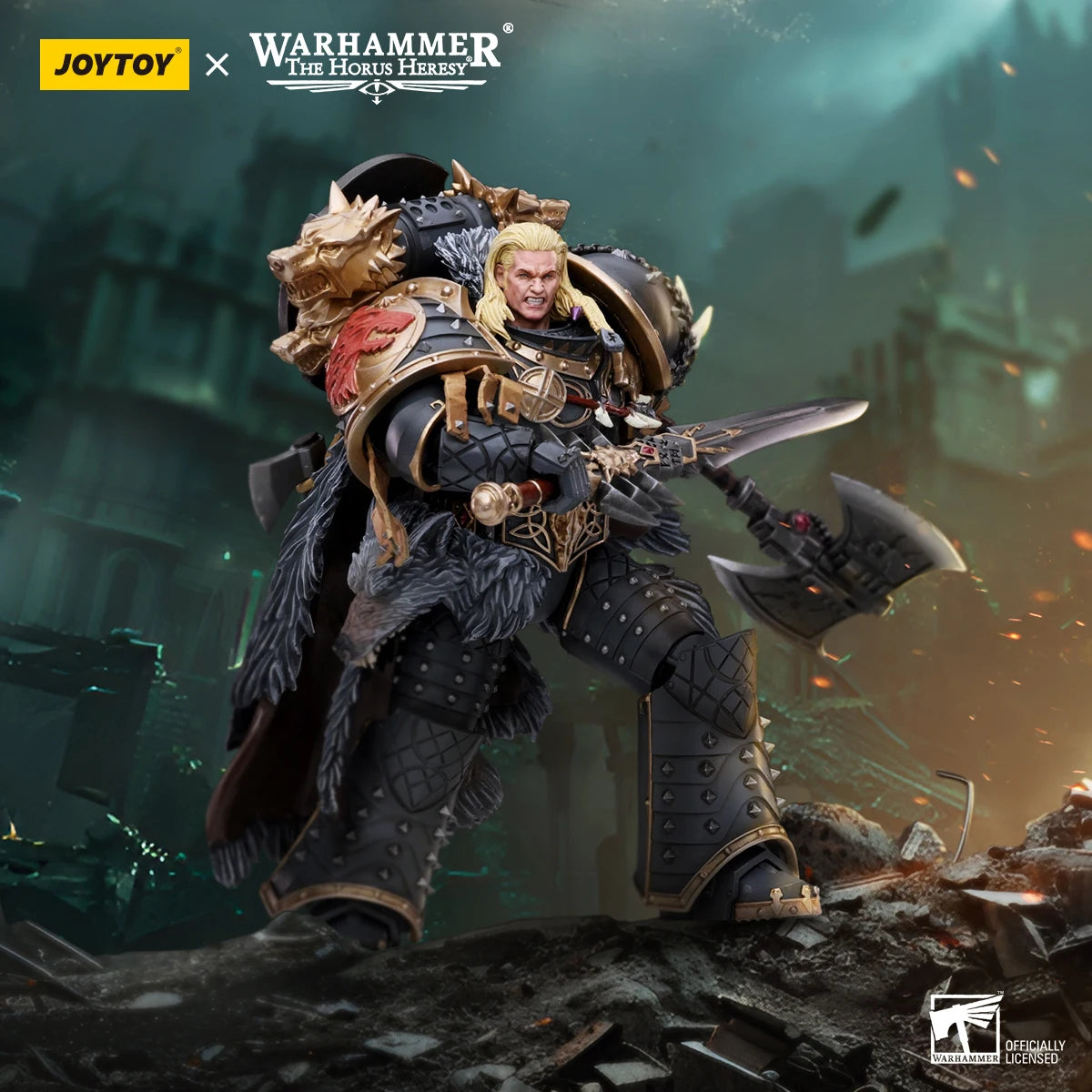 JOYTOY Warhammer The Horus Heresy 1/18 Action Figure Space Wolves Leman Russ Primarch of the VIth Legion Anime figure Toys Model